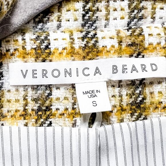 Veronica Beard Yellow White Plaid Jin Dickey Coat Blazer Size S NWOT - Picture 13 of 13